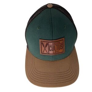 Legacy Oregon Cultus Lake Snapback Cap Hat Mesh Back Adjustable Green Brown‎ OS